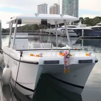 8-Passenger Aluminum/Fiberglass/Steel Catamaran Water Taxi Ferry for Fishing and River Cruising Yacht