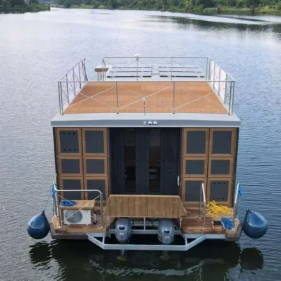 UBI 11S2 Customized Floating Luxury Aluminum Outboard Party House Pontoon for River Fishing & Leisure