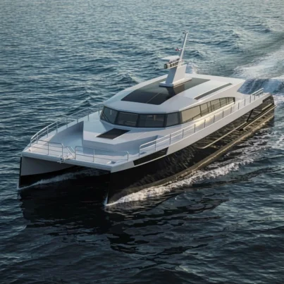 UBI 22150 Customized Cruising Yacht 22m 150 PAX Inboard Engine HD-1180B Aluminum Hull Welded Transport CN 30-35 Knots Remote