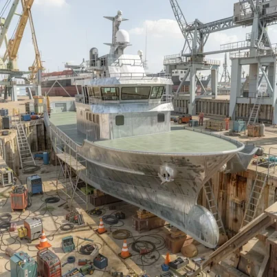 UBI 3015 Steel Commercial Tuna Fishing Boat Sport Yacht 1200HP Diesel Inboard Engine 30m 15 Passengers 30-35 Bimini Top Fenders