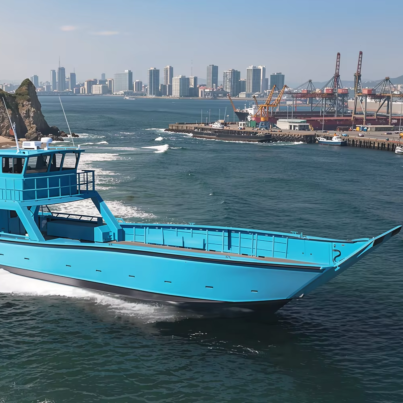 UBI 1225 Aluminum Customized 25-Tonne Landing Craft Vessel 12m Length Welded Navigation System 350HP OUTBOARD Cruising Fishing