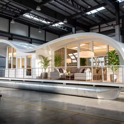 UBI W2250 Customized Floating Houseboat 22M Aluminum Welded Luxury with Outboard Gasoline Engine Multi-Purpose Use